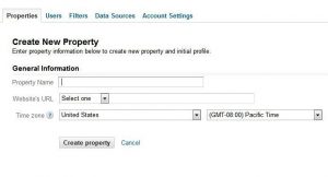 Google Analytics Create New Property